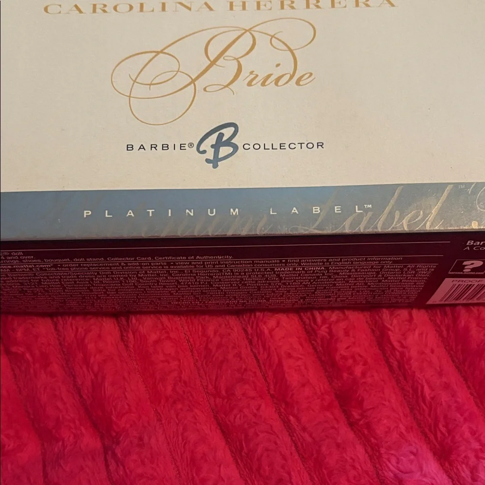 Barbie Carolina Herrera Bride White and Gold Collector Doll Box - Picture 7 of 7